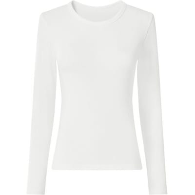 ESMARA Rib dames longsleeve (wit, XS (32/34))