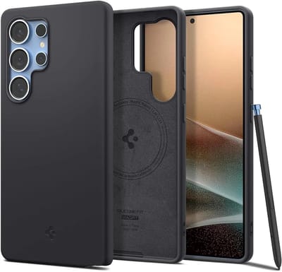 Spigen Silicone Fit MagFit - Hoesje Geschikt voor Samsung Galaxy S25 Ultra - Back Cover Compatibel met MagSafe / Qi2 - Zwart