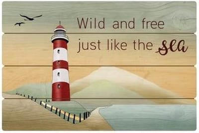 Goebel® - Scandic Home | Decoratief Bord "Lighthouse" | Hout, 60x40cm