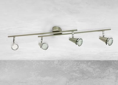 Trango 4-lichts LED plafondlamp 2992-42SD *NOAH* in nikkel mat & chroom incl. 4x 5 Watt 3-traps dimbaar GU10 LED lamp - plafondspot - woonkamerlamp draaibaar en draaibaar