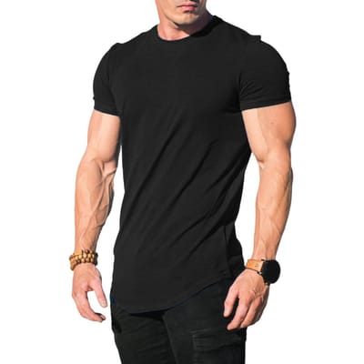 Heren Sport Top Ronde Hals Dun Zweetabsorberend Sneldrogend Korte Mouw Effen Kleur Basketbal Training Fitness Workout T-shirt L