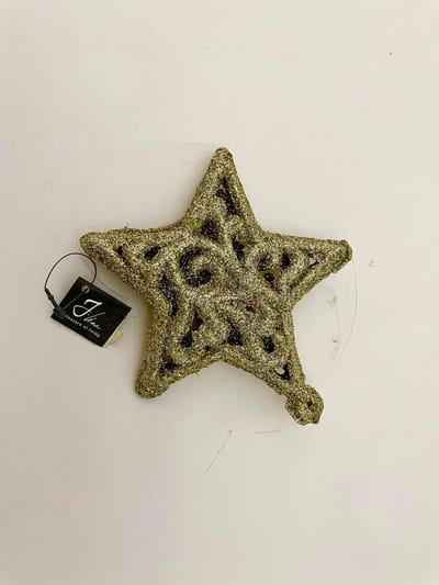 J-Line kersthanger ster goud/glitter 12cm