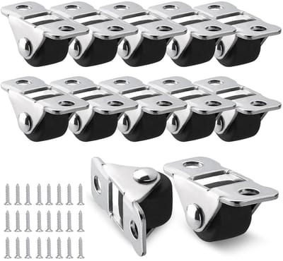 12 Stuks Rubberen Meubelwielen 1.2 cm - Stalen Plaat, Krassenvrij & Geluidsarm - Meubels, Gereedschapskisten, Maximale Belasting 24 kg.