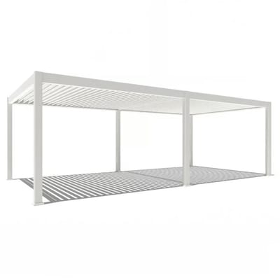 Orion Premium overkapping E-LED - 400 x 800 cm - wit - met elektrisch lamellen dak en LED