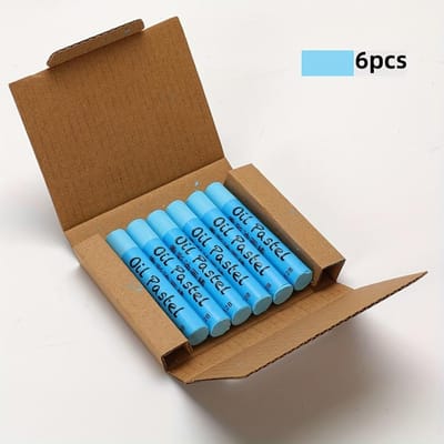 Biedt Een Doos van 6 Enkele Kleur Oliepastels, Met Medium-Dikke Zwarte Kleurpotloden, Met Meerdere Kleurkeuzes Beschikbaar. Ideaal voor Artistiek Schilderen.