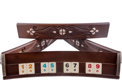 Handgemaakte Ovale Rummy Speelset - Okey - Luxe uitgave - Inclusief Tas - Rummi - Bordspel - Okey Takimi