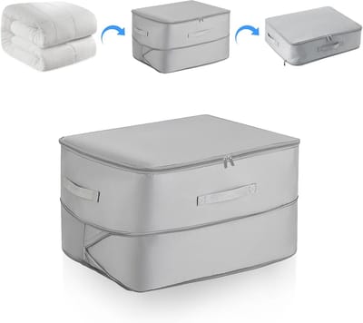 Famanu - Opvouwbare opbergtas voor dekbedden, 52 x 42 x 30 cm, ruimtebesparend, voor kleding, dekens, dekbedden