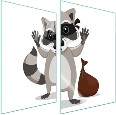 TMK ArtDeko - Beschermplaat van Gehard Glas - 35x52 cm - Keuken - Sneeuwpanter Ontwerp