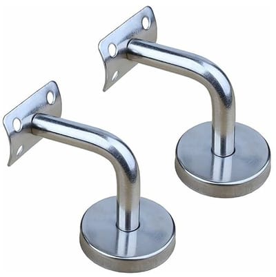 Set van 2 gepolijste roestvrijstalen leuningbeugels voor wandmontage, leuning aan binnenmuur, zolder, leuning voor ouderen, steunbalk voor gangen