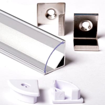 Aluminium Hoekprofiel 1x3 Meter voor LED Strips (16x16mm) met Heldere Afdekking