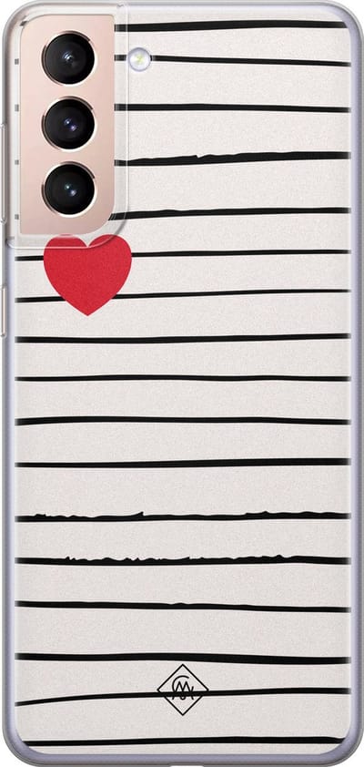 Casimoda® hoesje - Geschikt voor Samsung S21 Plus - Heart Queen - Backcover - Siliconen/TPU - Bruin/beige