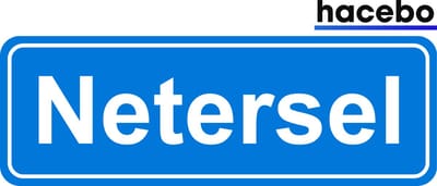 Hacebo - Plaatsnaam Sticker - 29x10 CM - Netersel sticker - Verkeersborden sticker - grappige cadeaus - Netersel