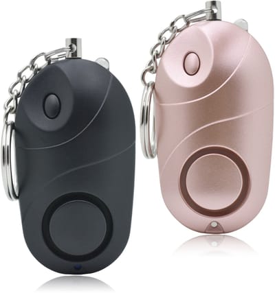 2 Stuks Persoonlijk Noodalarm - 140dB Sirene Beveiligingsapparaat - LED Sleutelhangerlamp - Vrouwen Veiligheid Beschermingshulpmiddel - Voor Kinderen & Ouderen - Compact & Draagbaar