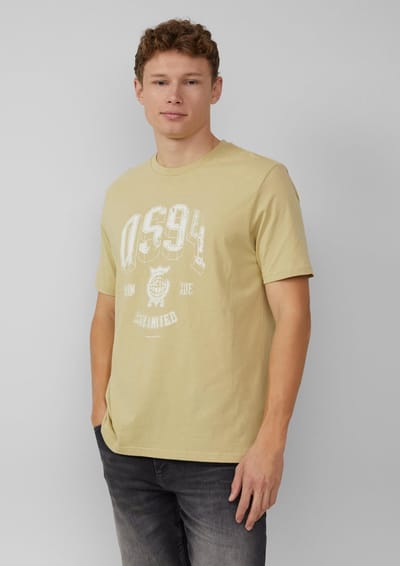 Basis T-shirt met ronde hals met print aan de voorkant QS
