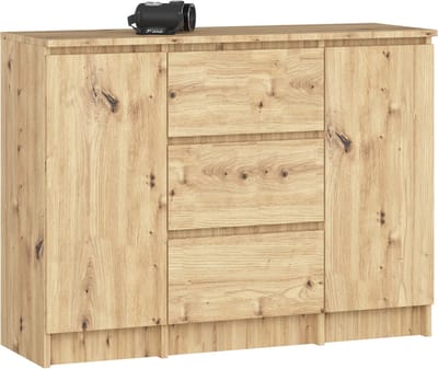 Ladekast K100 met 3 Lades en 2 Deuren / AKORD Furniture Factory / Artisan Eik / 101 x 76 x 35 cm