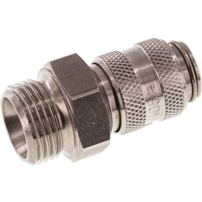 RVS DN 5 Luchtkoppeling Snelkoppeling G 3/8 inch Buitendraad - CLS5-M-S-038