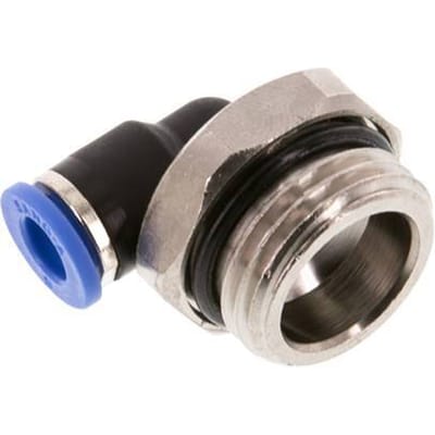 6mm x G1/2'' 90 graden L-verbinding Messing/PA 66 Insteekfitting Buitendraad Kort Draaibaar NBR [2 Stuks]