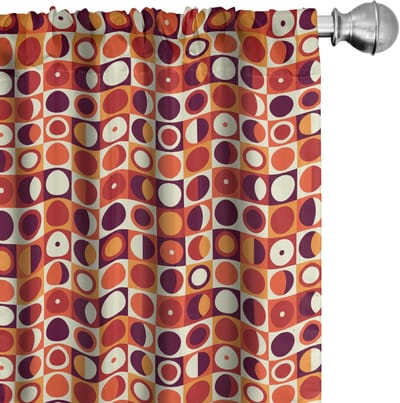 ABAKUHAUS Geometrische gordijnen – ovalen – 2x75x245 cm – Marigold