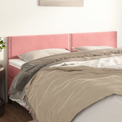 vidaXL Hoofdborden 160x5x78/88 cm fluweel roze