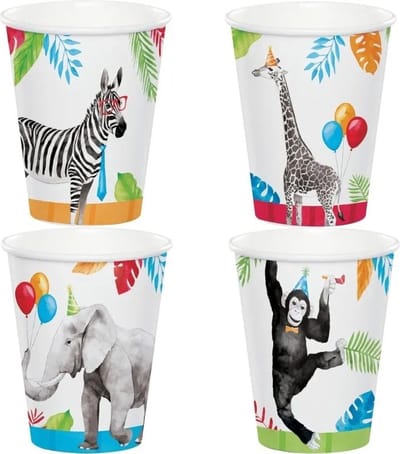 Bekers - Party animals - 250ml - 8st
