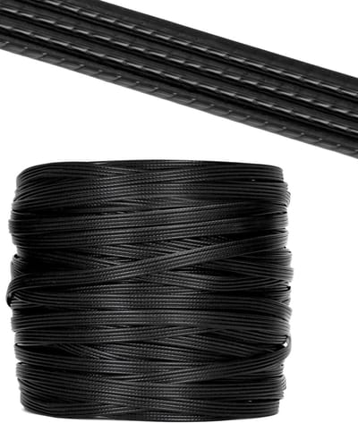 PE rattan reparatiemateriaal, zwart, weerbestendig, voor breien en herstellen, 0.5 kg, duurzaam en veelzijdig