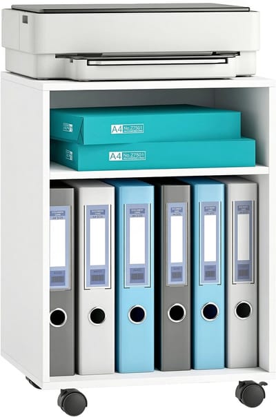 HOMCOM Printerkast-Spaanplaat-40L x 35B x 56H cm-Wit