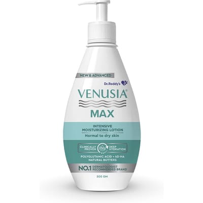 Dr. Reddy's Venusia Max Intensief Hydraterende Lotion | Verrijkt met 4D Hyaluronzuur & Polyglutaminezuur | Klinisch Bewezen Diepe Penetratie voor white