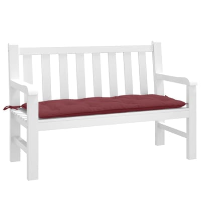 vidaXL - Tuinbankkussen - 120x50x7 - cm - stof - gemêleerd - wijnrood