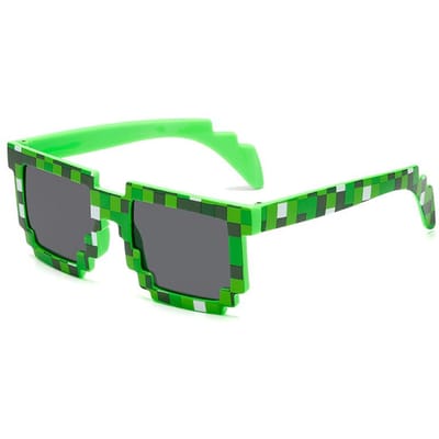 Nieuwe mode Zonnebrillen Verkoop Zonnebrillen Creeper Brillen Nieuwigheid Mozaïek Grappige Brillen Jongens Meisjes Pixel Brillen green