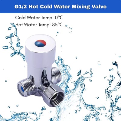 Thermostaatmengklep G1/2 voor Warm en Koud Water Mengen en Temperatuurregeling