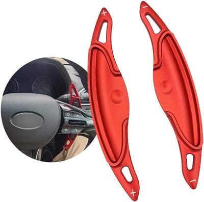 Stuurwielversnelling Paddle Extensie voor Hyundai I30, Veloster, Kona en Elantra - Metaal, Rood, 2019-2024, Verbeterde Schakeling en Comfort