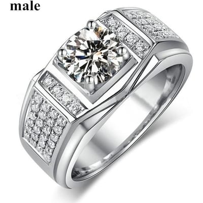 Luxe Koppels Ringen Dames Hart Witte Kristal Strass Ringen Set Heren Cz Roestvrij Staal Ring Bruiloft Verloving Sieraden 5 white