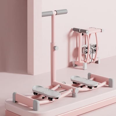 Indoor Ski Trainer - Fitness apparaat - Full body workout - Dubbele lagers - 350 lbs draagkracht - Roze