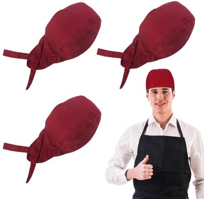 Dailygoods- Koksmuts Professioneel - Verstelbare Koksmuts - Bandana's - Keukenschort - Uniseks - 3 Stuks - Hoogwaardig Polyester - Keukenmuts