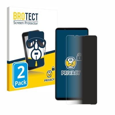BROTECT - privacy screenprotector voor Sony Xperia 1 VI - Folie Beschermfolie Blauwlichtfilter 2 Stuks