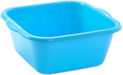 Plasticforte teiltje/afwasbak - vierkant - kunststof - 6 liter - 31 x 29 x 13 cm - Blauw - Schoonmaken - klein formaat