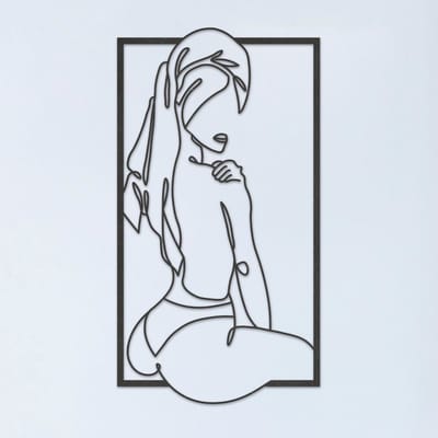 Wanddecoratie | Naked woman in frame - M (22x40cm)