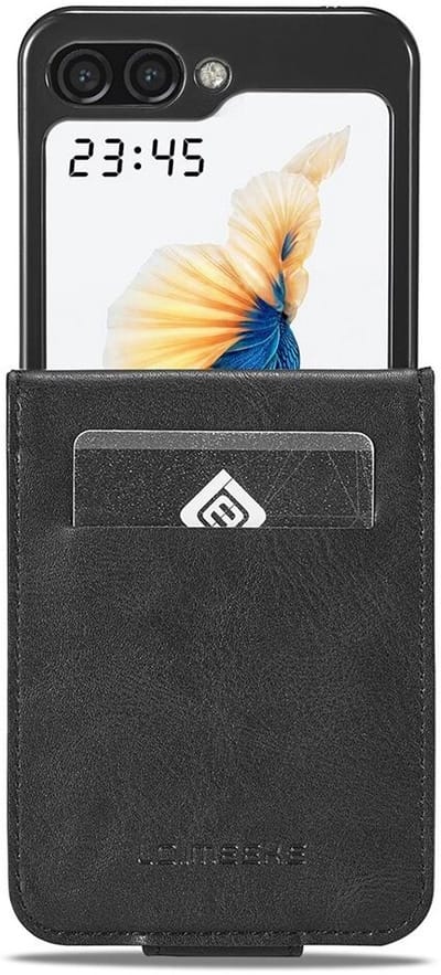LC.IMEEKE Hoesje Wallet Book Case Zwart Geschikt voor Samsung Galaxy Z Flip 5