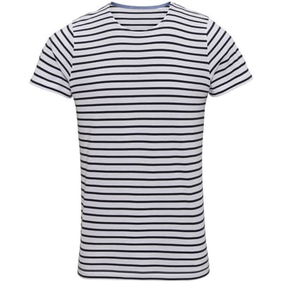 Asquith & Fox Heren Mariniere Kustshirt met korte mouwen (Wit/Zwaar)