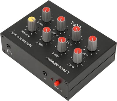 Allecto Plus - 7-bands Geluidsequalizer Met High Bass-aanpassing en Aux-ingang - Audio-equalizer met RCA-uitgangsingang
