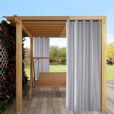 Unyqoos ® Waterdichte en UV-bestendige Outdoor Gordijnen voor Balkon en Tuin, Grijs, 137 x 244 cm