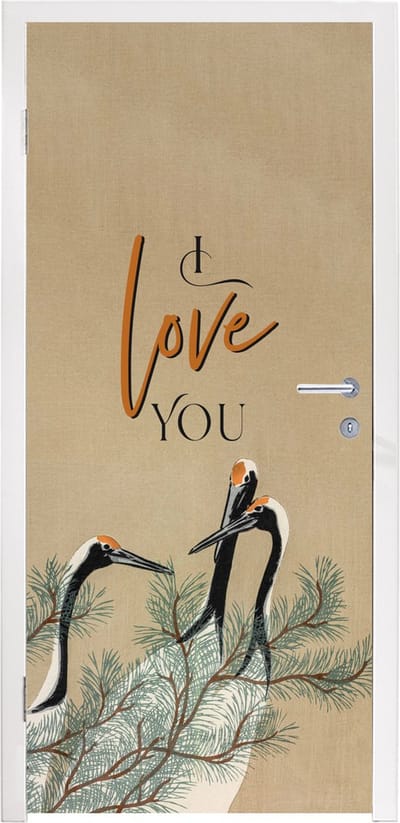 Deursticker I love you - Quotes - Spreuken - Relatie - Stel - 95x235 cm - Deurposter