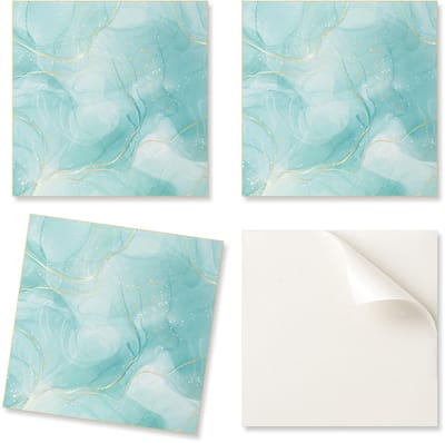 Zelfklevende vinyltegels met decoratieve print, abstract vloeiend patroon, 20x20x20 cm