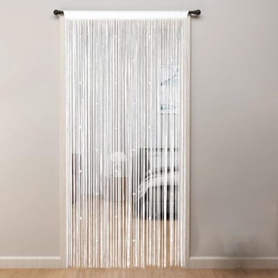 Deurgordijn - Kralengordijn - Polyester - Siergordijn - Vliegengordijn - Eenvoudige Installatie - Luxe Deurhor - Horgordijn - Vliegengordijn Kralen - Modern Design - Gratis snijden - Geschikt voor deuren, ramen, decoratie - 100*200cm - Wit