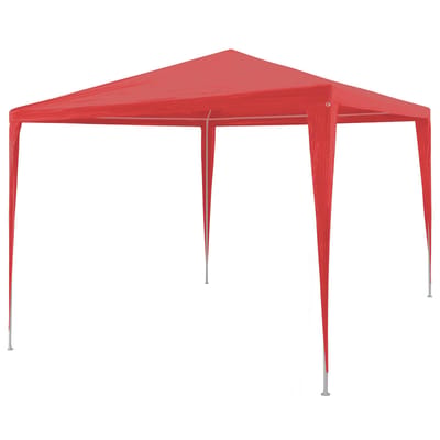 vidaXL - Partytent - Rood - 300 - x - 300 - x - 255 - cm - PE - en - staal