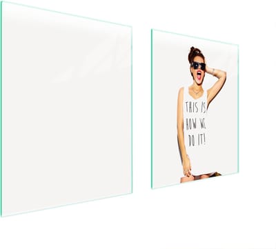 TMK ArtDeko - Beschermplaat Glasplaat - 85x52 cm - Vrouw Motief - Multifunctioneel
