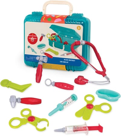 SAVI® Dokterset Speelgoed – Dokterstas Speelgoed – Tandarts Speelset Veilig Voor Kinderen - Blauw - 24cm x 10cmx 21cm; 499 g