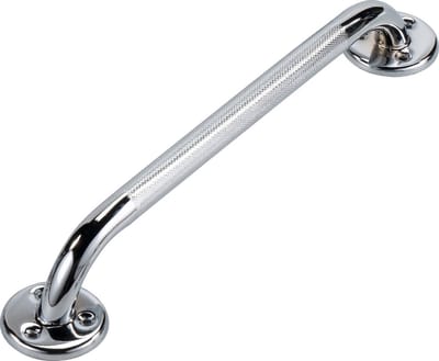 Wandbeugel chrome RVS look 40 cm extra grip. Handgreep / wandgreep voor toilet / Toiletgreep / Toiletbeugel