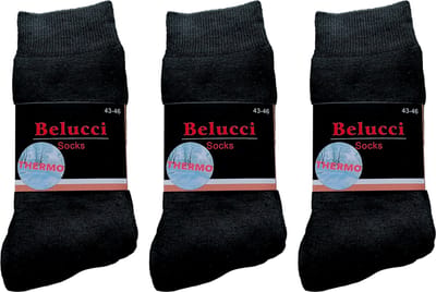 Belucci Thermosokken – 6 Paar – Zwart – Maat 43-46 – Warme Sokken Heren