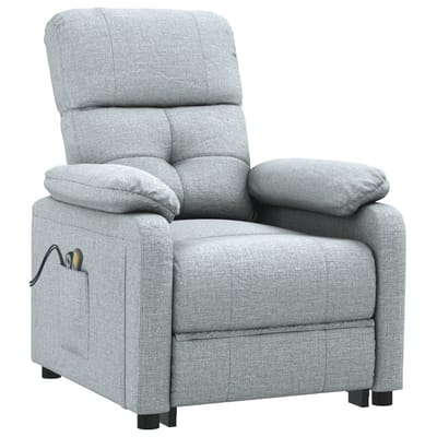 vidaXL - Massagestoel - elektrisch - stof - lichtgrijs